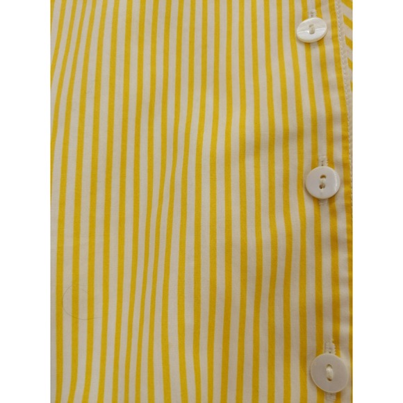 Foxcroft Fitted Button Down Top Wrinkle Free Striped‎ Yellow Blouse Size 18 - Picture 5 of 7